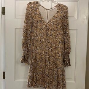 Rebecca Taylor Silk V-neck, long sleeve dress size 0